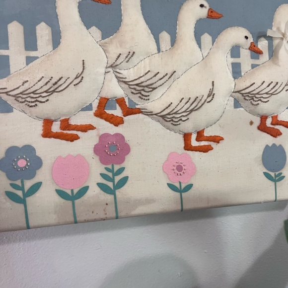 Vintage  parade country greesequilted stitchery picture - Picture 3 of 6